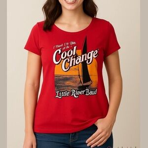 LITTLE RIVER BAND Cool Change vintage band t-shirt red short sleeve shirt medium